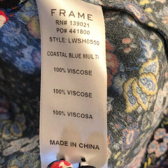 FRAME Floral Print One Shoulder Top Size S EUC - Picture 8 of 13